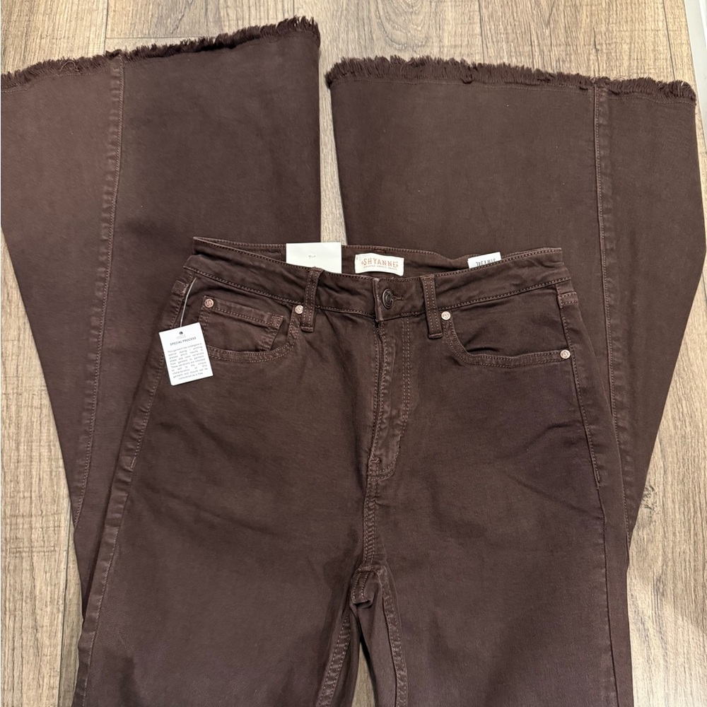 Shyanne Dark Brown Women's Flare Jeans 31x34